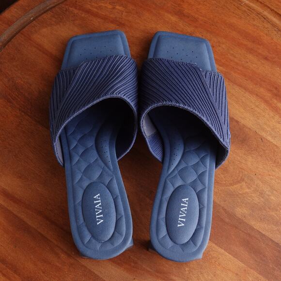 Vivaia Sandals Womens SZ EU 41.5 US 10 Blue Jade Pro Square Toe Block Heel Shoes - Picture 7 of 14